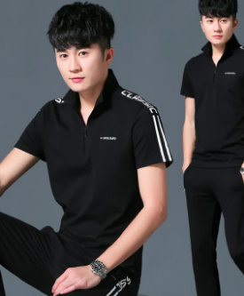 休閑運(yùn)動(dòng)套裝男士夏季2021新款韓版潮流短袖長褲兩件套男服裝夏裝